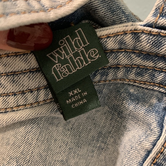 Wild Fable Corset Top Womens XXL Denim Sleeveless Smocked-Back Light Blue - Picture 6 of 6